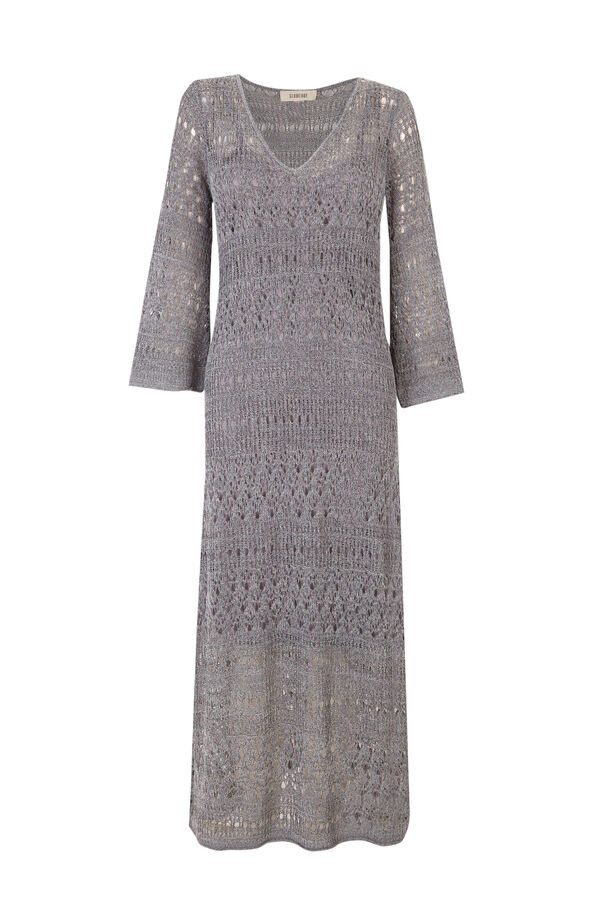Slowlove Vestido de punto calado Gris oscuro