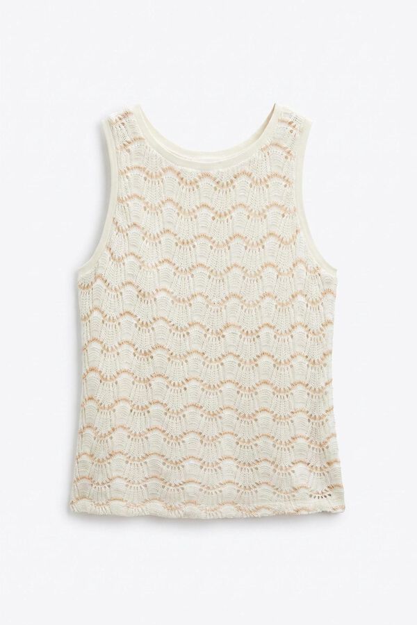 Slowlove Top b&aacute;sico ondas Blanco