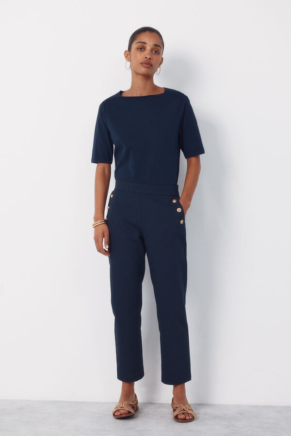 Cortefiel Pantal&oacute;n con botones dorados Azul marino