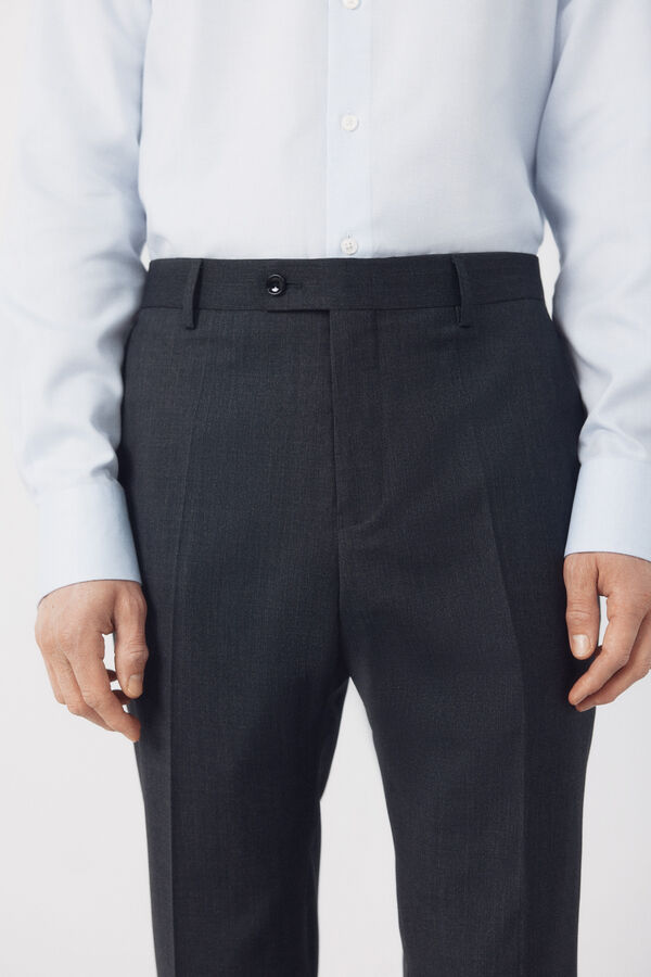 Cortefiel Pantal&oacute;n traje liso coolmax&reg; Gris oscuro