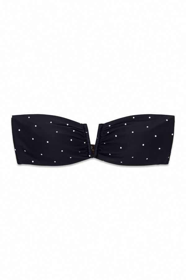 Cortefiel Top de bikini bandeau Estampado blanco