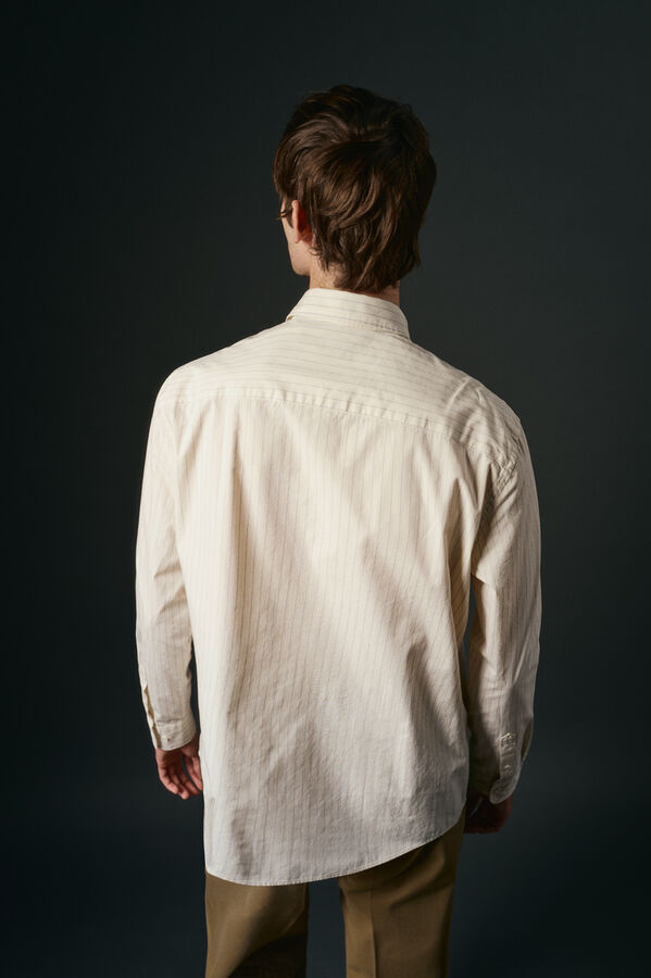 OOTO Camisa rayas estructura Marfil