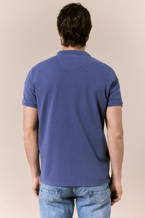 OOTO Polo b&aacute;sico piqu&eacute; lavado Azul
