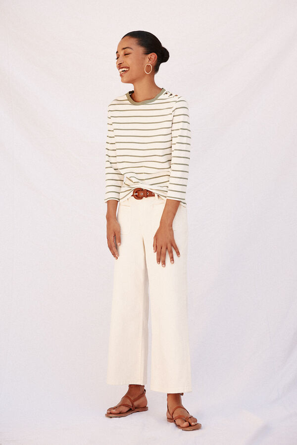 Cortefiel Playera b&aacute;sica Estampado verde