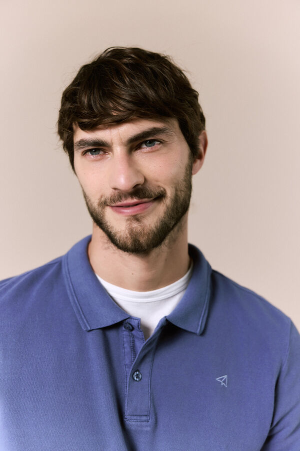 OOTO Polo b&aacute;sico piqu&eacute; lavado Azul