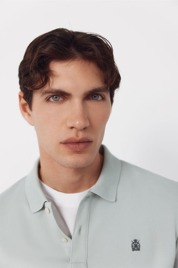 Cortefiel Polo b&aacute;sico piqu&eacute; slim Azul