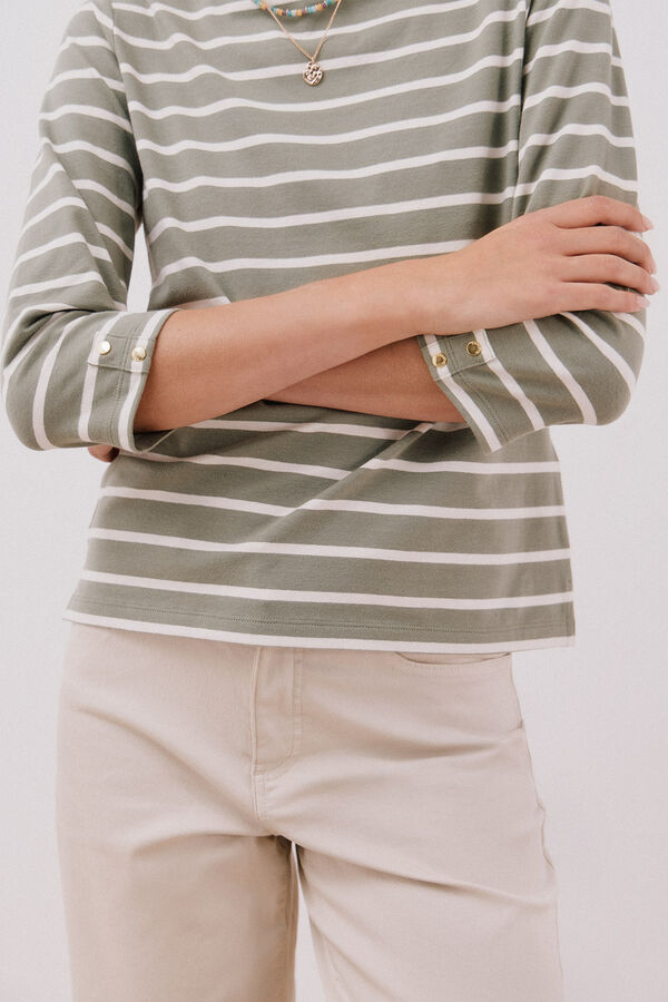 Cortefiel Playera de algod&oacute;n Estampado verde