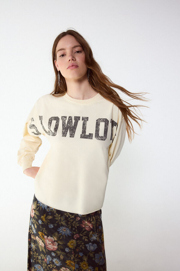 Slowlove Sudadera con logo Estampado blanco