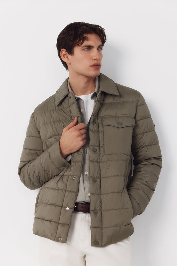 Cortefiel Sobrecamisa acolchada ultralight Kaki
