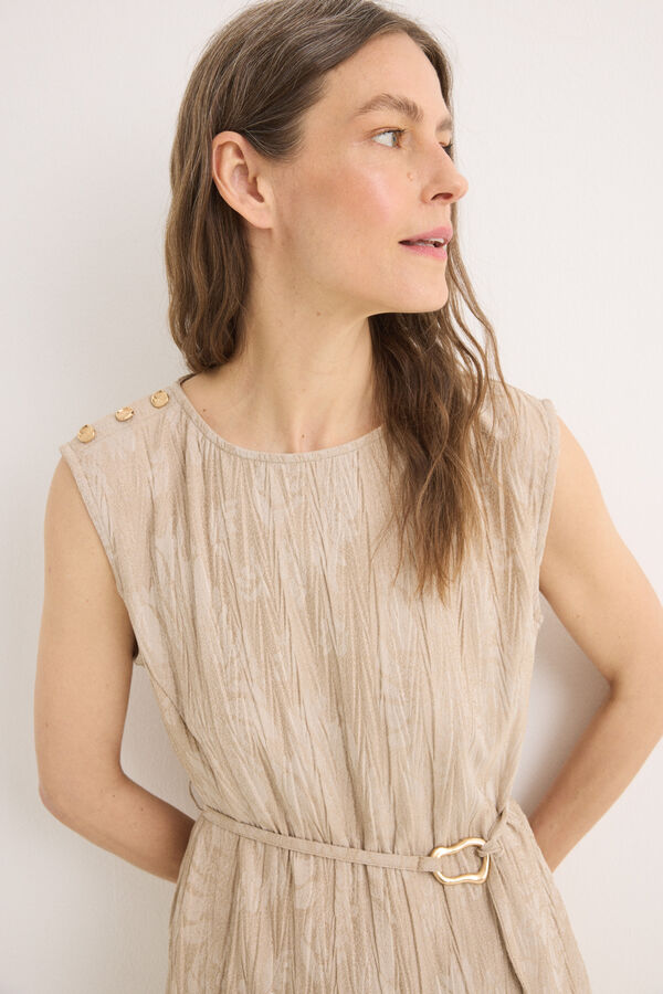 Cortefiel Top jacquard con hebilla Arena