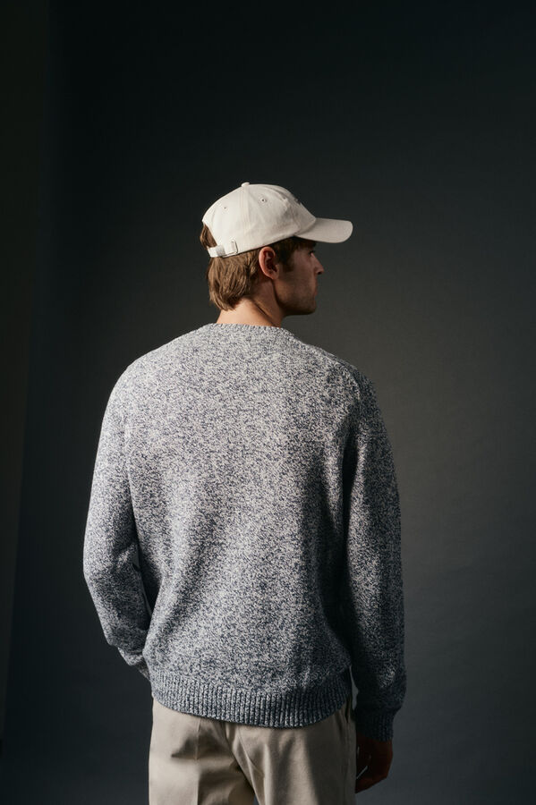 OOTO Jersey cuello redondo algod&oacute;n torzal Azul oscuro