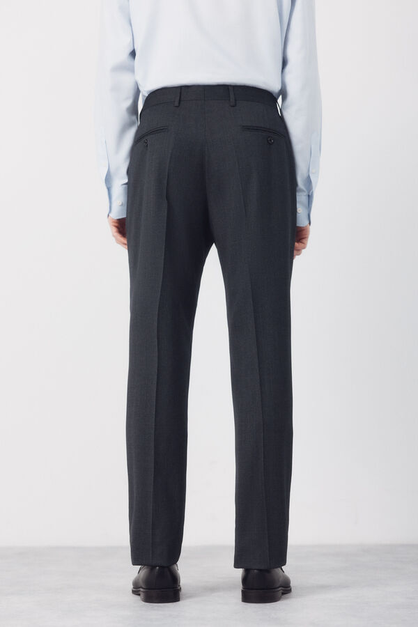 Cortefiel Pantal&oacute;n traje liso coolmax&reg; Gris oscuro
