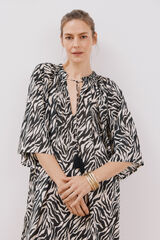 Cortefiel Caft&aacute;n largo estampado Estampado blanco