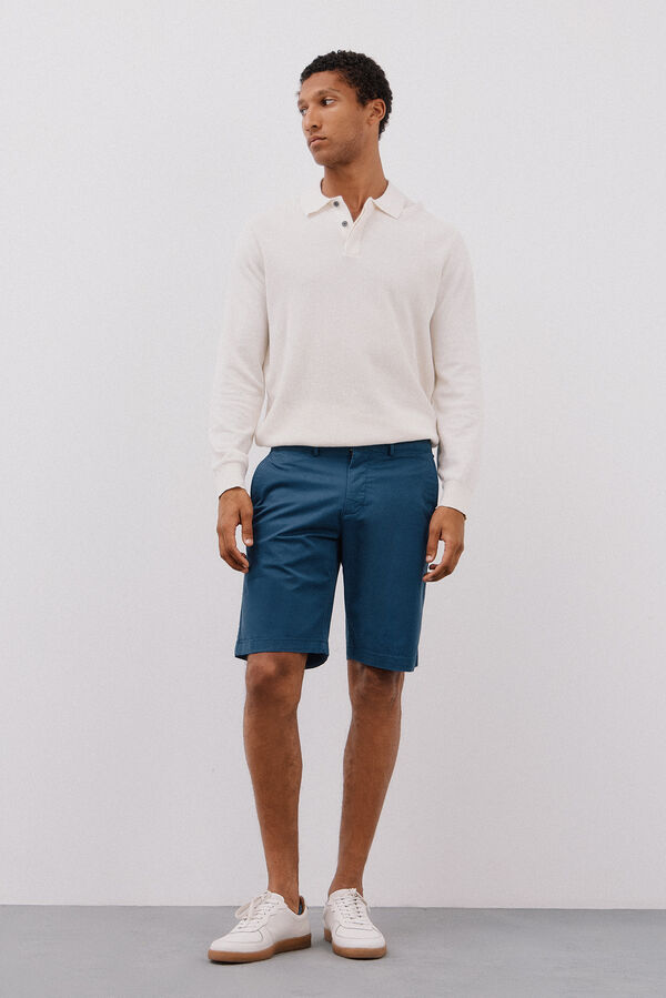 Cortefiel Bermudas chino Azul
