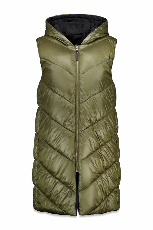 Cortefiel Chaleco largo reversible Kaki