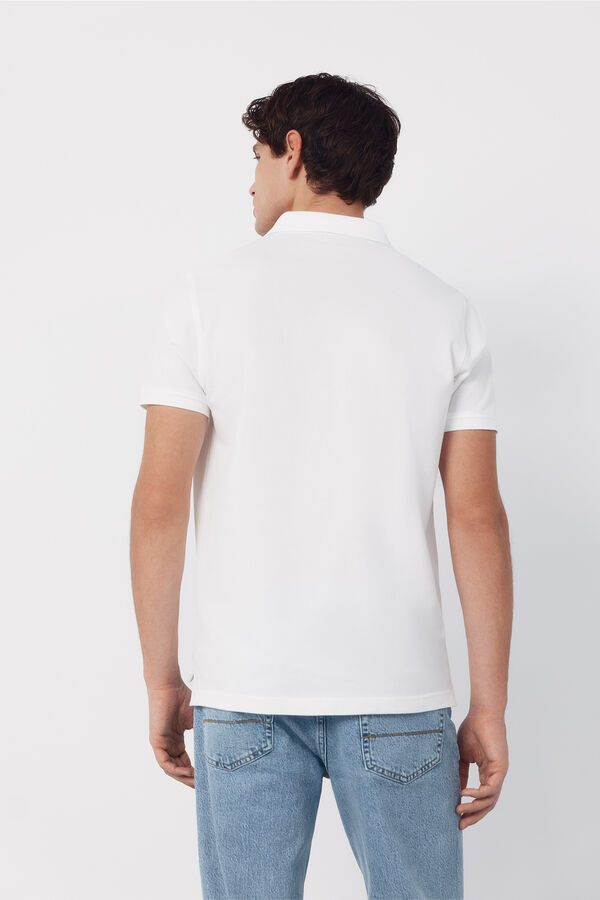 Cortefiel Polo b&aacute;sico piqu&eacute; slim Blanco