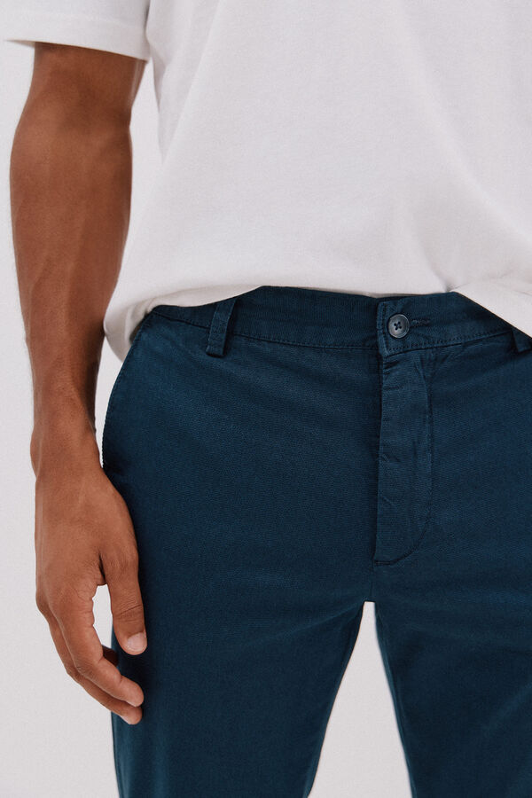Cortefiel Pantal&oacute;n chino estampado slim Azul oscuro