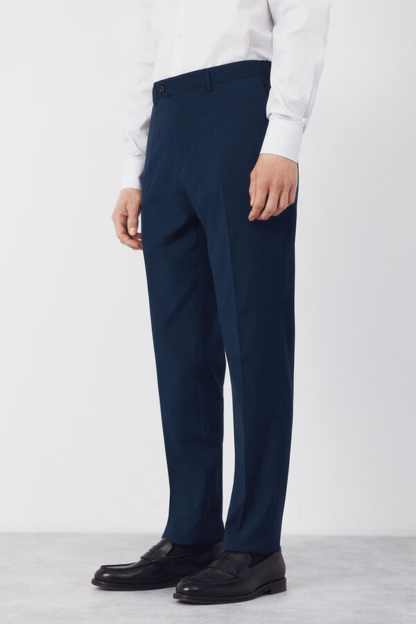 Cortefiel Pantal&oacute;n traje dynamic cuadro azul Azul oscuro
