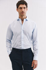 Cortefiel Camisa rayas algod&oacute;n Azul