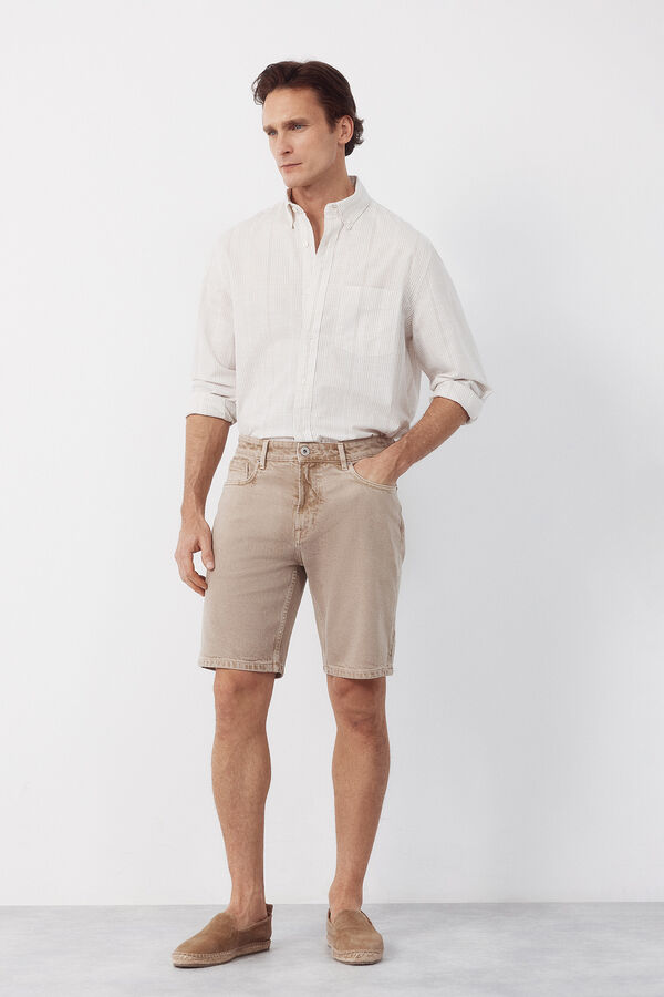 Cortefiel Bermuda denim color regular Beige