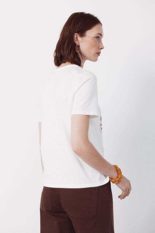 Cortefiel Playera estampada Estampado blanco