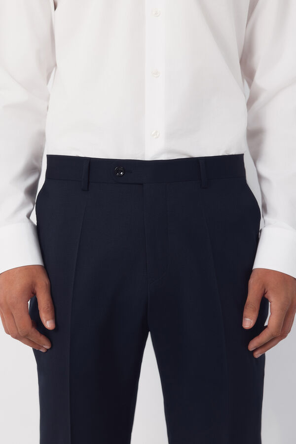 Cortefiel Pantal&oacute;n traje liso coolmax&reg; Azul marino
