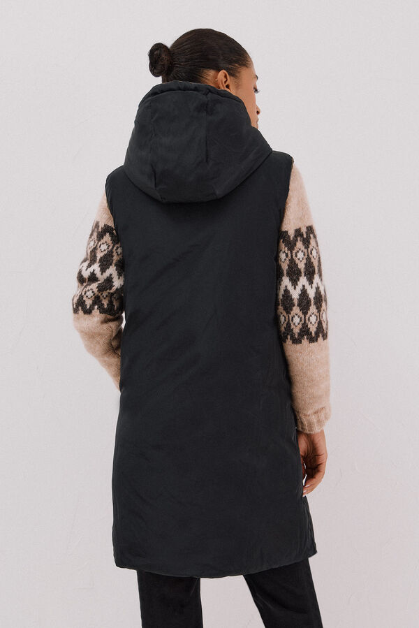 Cortefiel Chaleco largo reversible Kaki