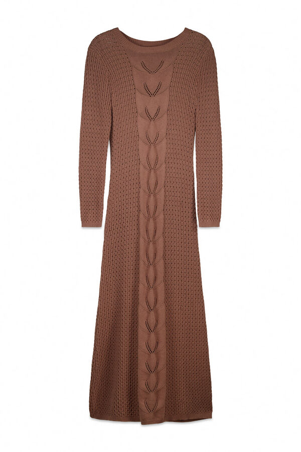 Slowlove Vestido largo de tejido Marr&oacute;n
