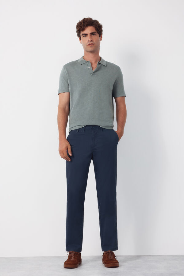 Cortefiel Pantal&oacute;n chino print slim Azul