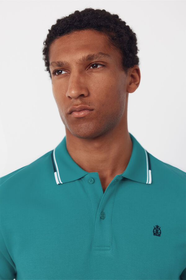 Cortefiel Polo con tips Verde