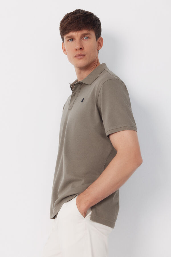 Cortefiel Polo b&aacute;sico piqu&eacute; Kaki