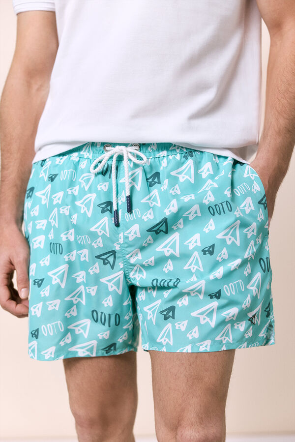 OOTO Ba&ntilde;ador estampado logo OOTO Turquesa