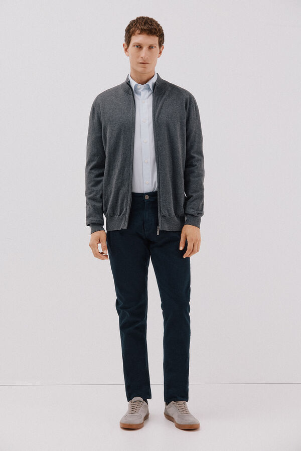 Cortefiel C&aacute;rdigan de algod&oacute;n con cashmere Gris