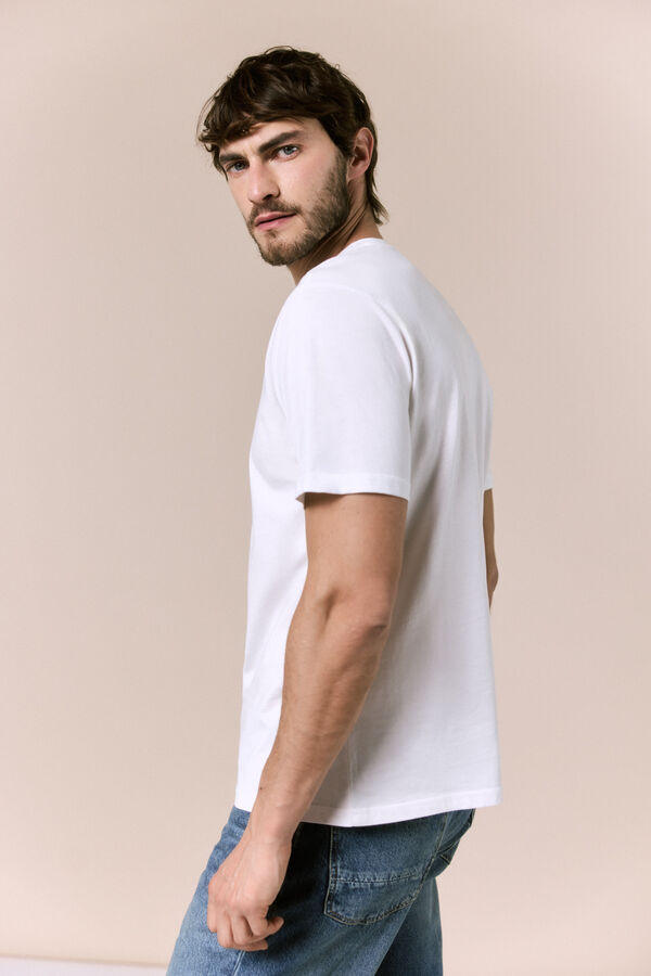 OOTO Camiseta b&aacute;sica lavada Blanco