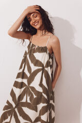 Cortefiel Vestido fluido Estampado verde