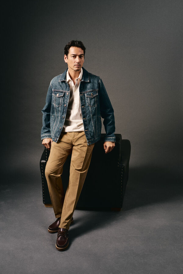 OOTO Polera de algod&oacute;n con lino Marfil