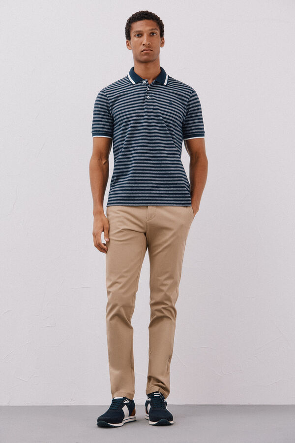 Cortefiel Polo de rayas oxford Azul marino