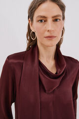 Cortefiel Blusa con lazo Vino