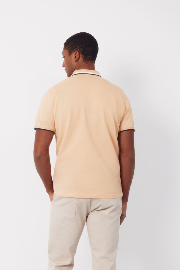 Cortefiel Polo estructura cuello fantas&iacute;a Naranja