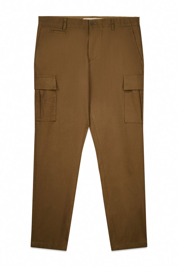 OOTO Pantal&oacute;n cargo slim fit Marr&oacute;n