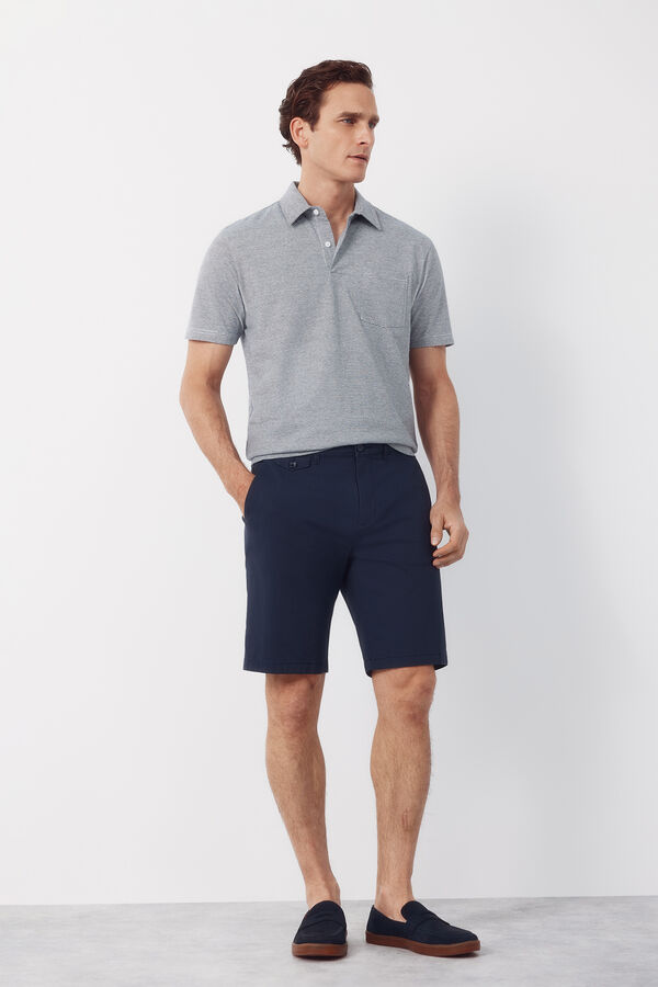 Cortefiel Polo rayas bolsillo Gris