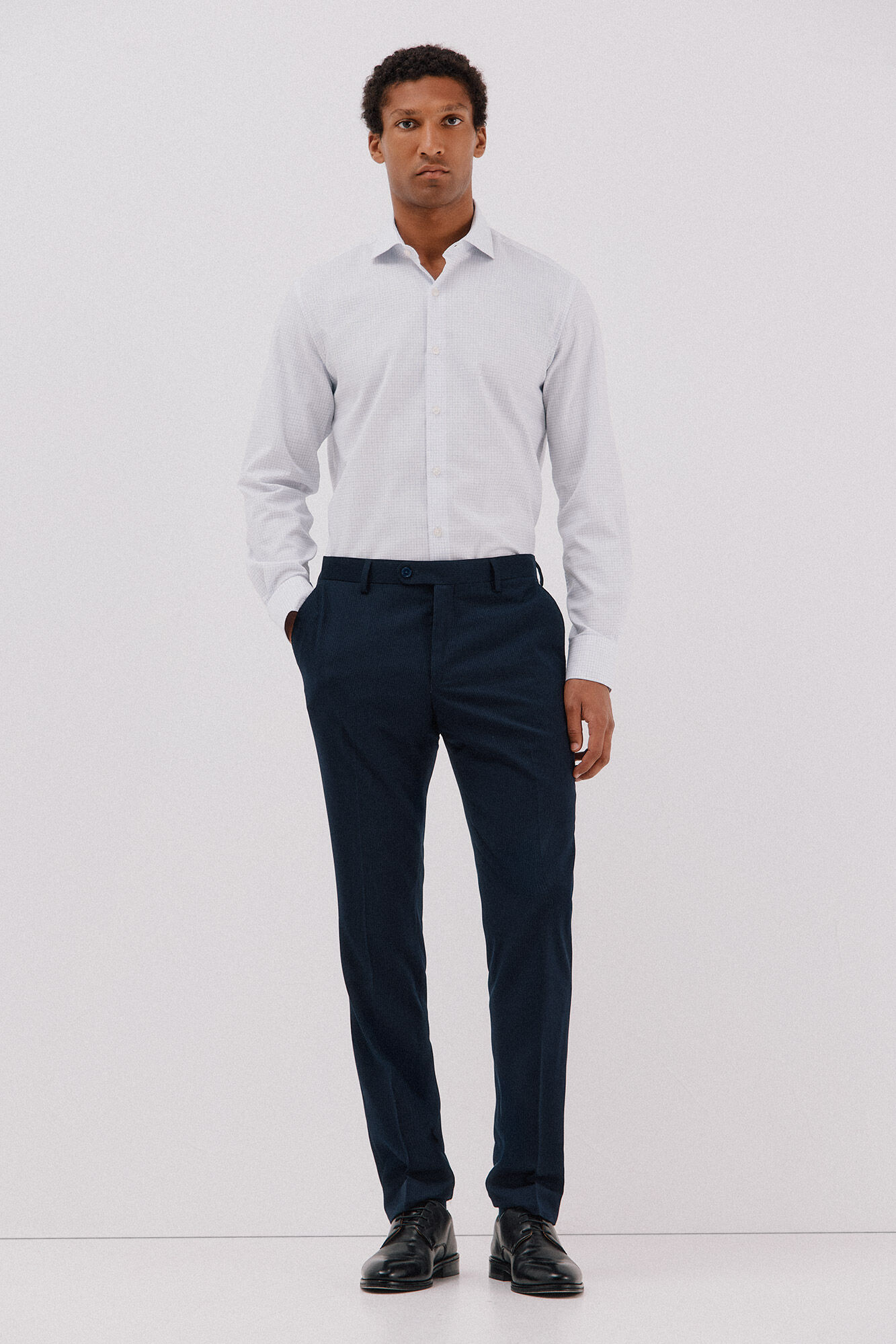 Cortefiel Camisa de vestir a cuadros f&aacute;cil plancha