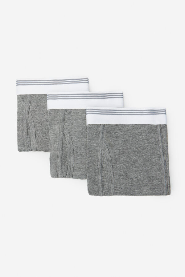 Cortefiel Pack de 3 b&oacute;xers de tejido Gris