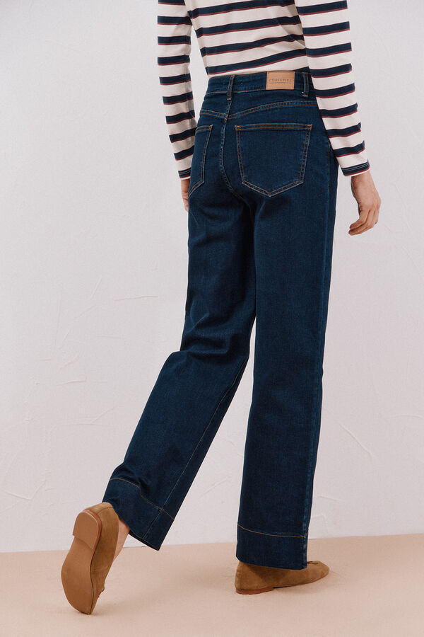 Cortefiel Pantalones palazzo botones Azul