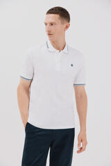 Cortefiel Polo piqu&eacute; tips Blanco