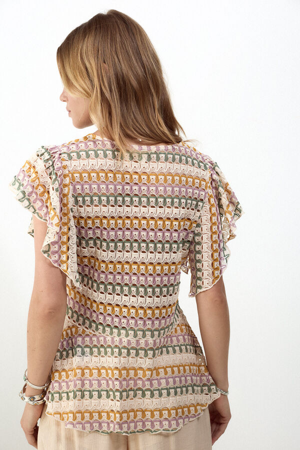 Slowlove Top estructura multicolor Naranja