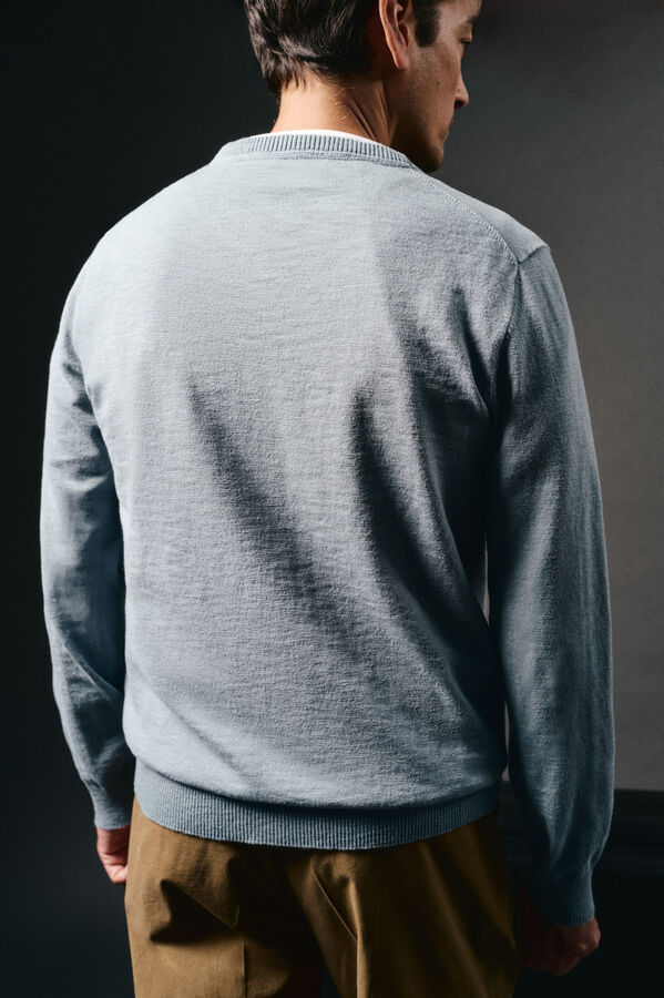 OOTO Jersey cuello redondo algod&oacute;n Azul