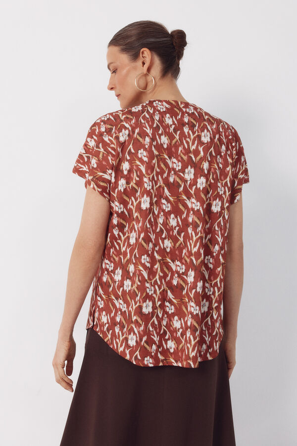 Cortefiel Blusa c&oacute;moda Estampado rojo