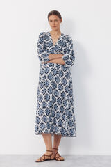 Cortefiel Vestido largo Estampado azul