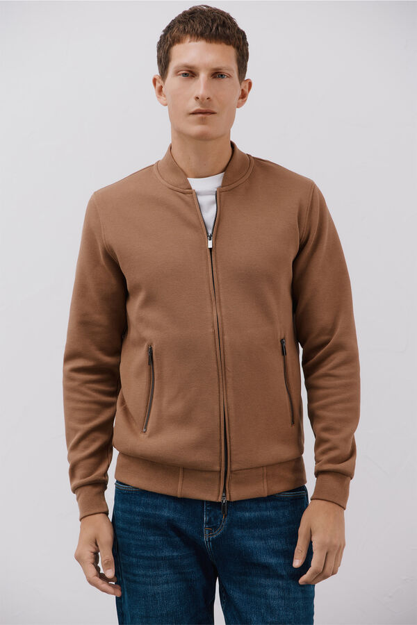 Cortefiel C&aacute;rdigan cuello bomber Beige